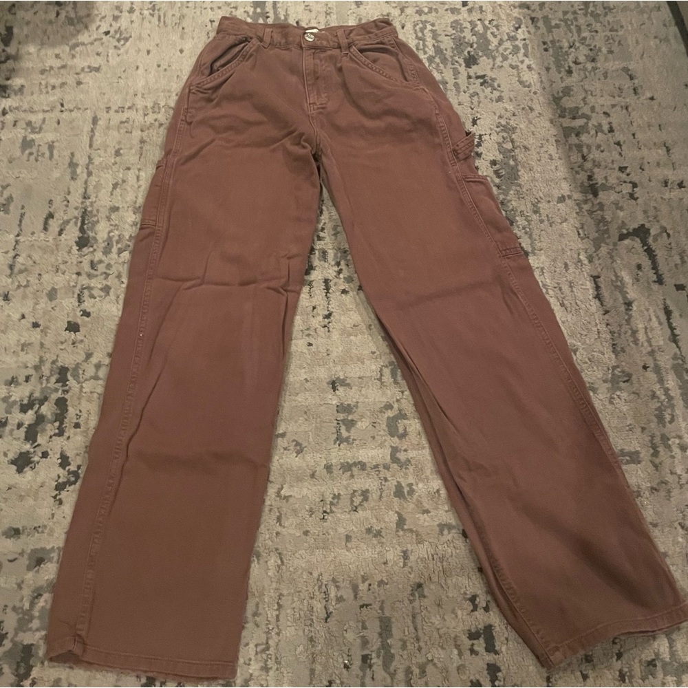 brown baggy carpenter pants